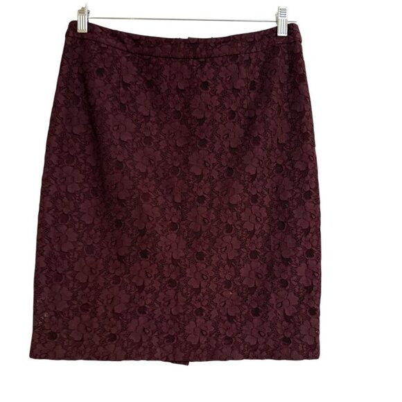 Halogen Dresses & Skirts - Halogen Maroon Lace Skirt SZ 10P Office Feminine Chic